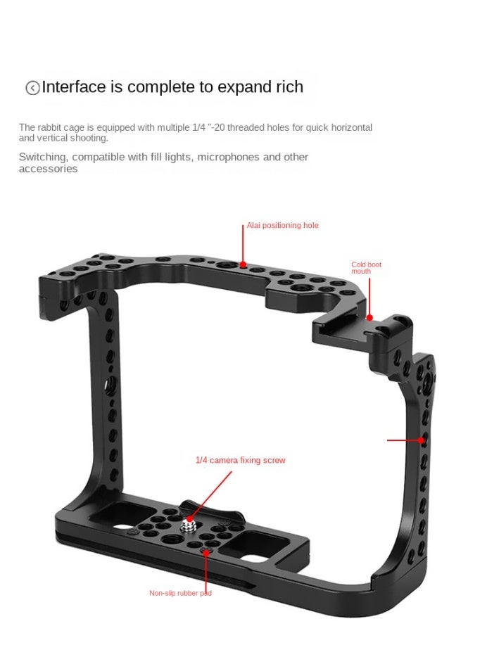 Aluminum Alloy Camera Cage for Canon EOS R – Precision Fit with Accurate Cutouts, Quick Release Plate, Ergonomic Design for Comfortable Grip, Rich Interfaces for Accessory Expansion, Perfect Photography and Videography Stabilizer - Image 3