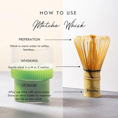 Flavoma Japanese Handmade Bamboo Matcha Whisk Sets of 2 (Delicate Match Brush Japanese Style) + Traditional Scoop (Chashaku), The Perfect Set to Prepare a Traditional Cup of Matcha. - Image 3
