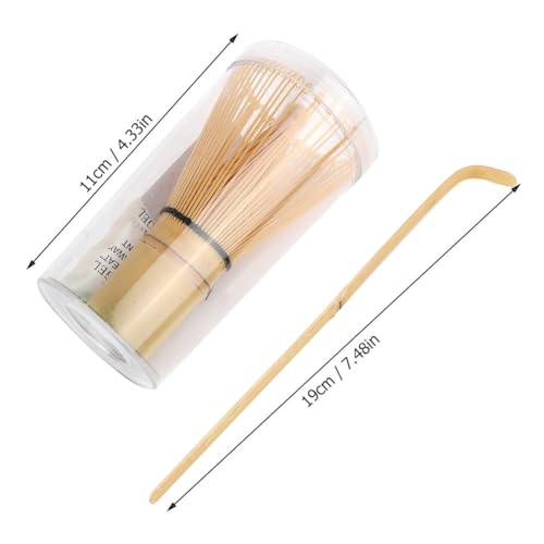Flavoma Japanese Handmade Bamboo Matcha Whisk Sets of 2 (Delicate Match Brush Japanese Style) + Traditional Scoop (Chashaku), The Perfect Set to Prepare a Traditional Cup of Matcha. - Image 2