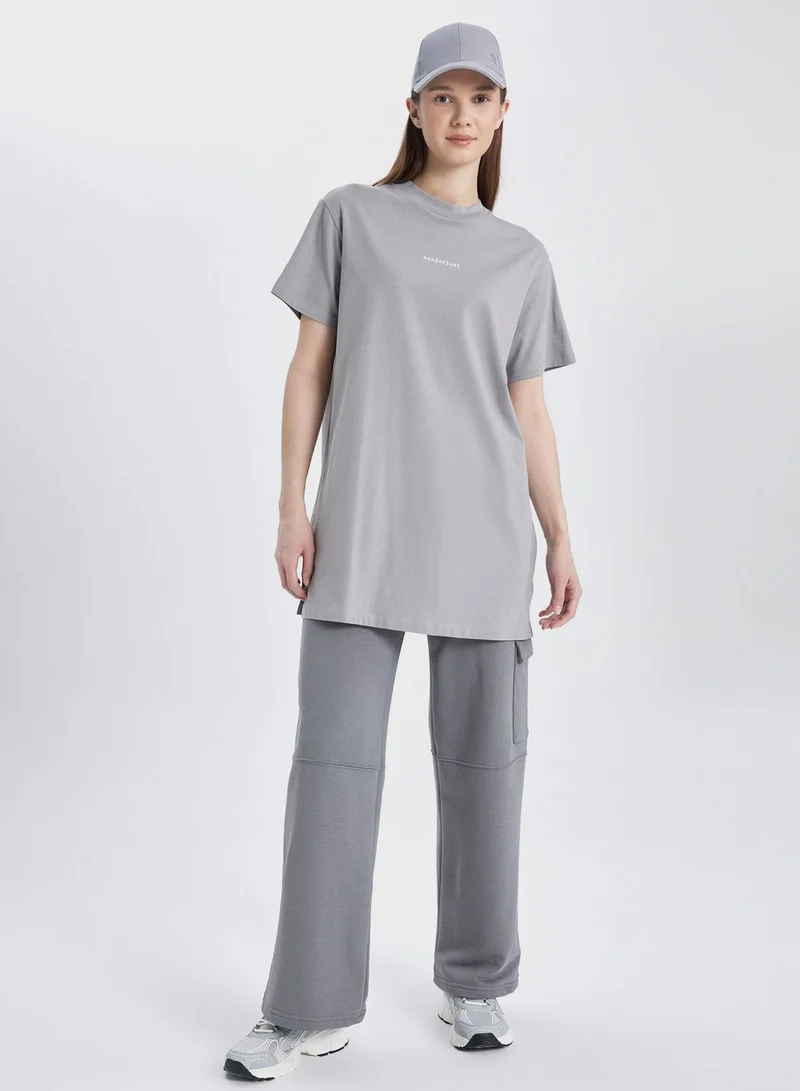 DeFacto Regular Fit Crew Neck Printed Short Sleeve Tunic