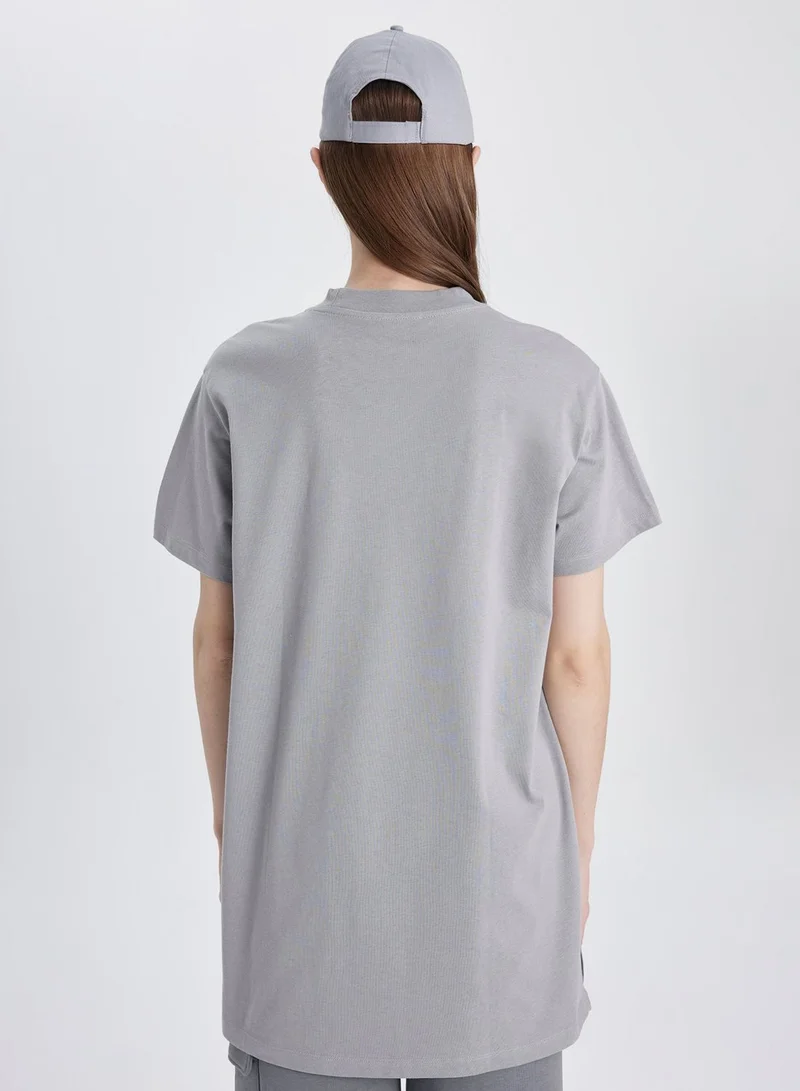 DeFacto Regular Fit Crew Neck Printed Short Sleeve Tunic