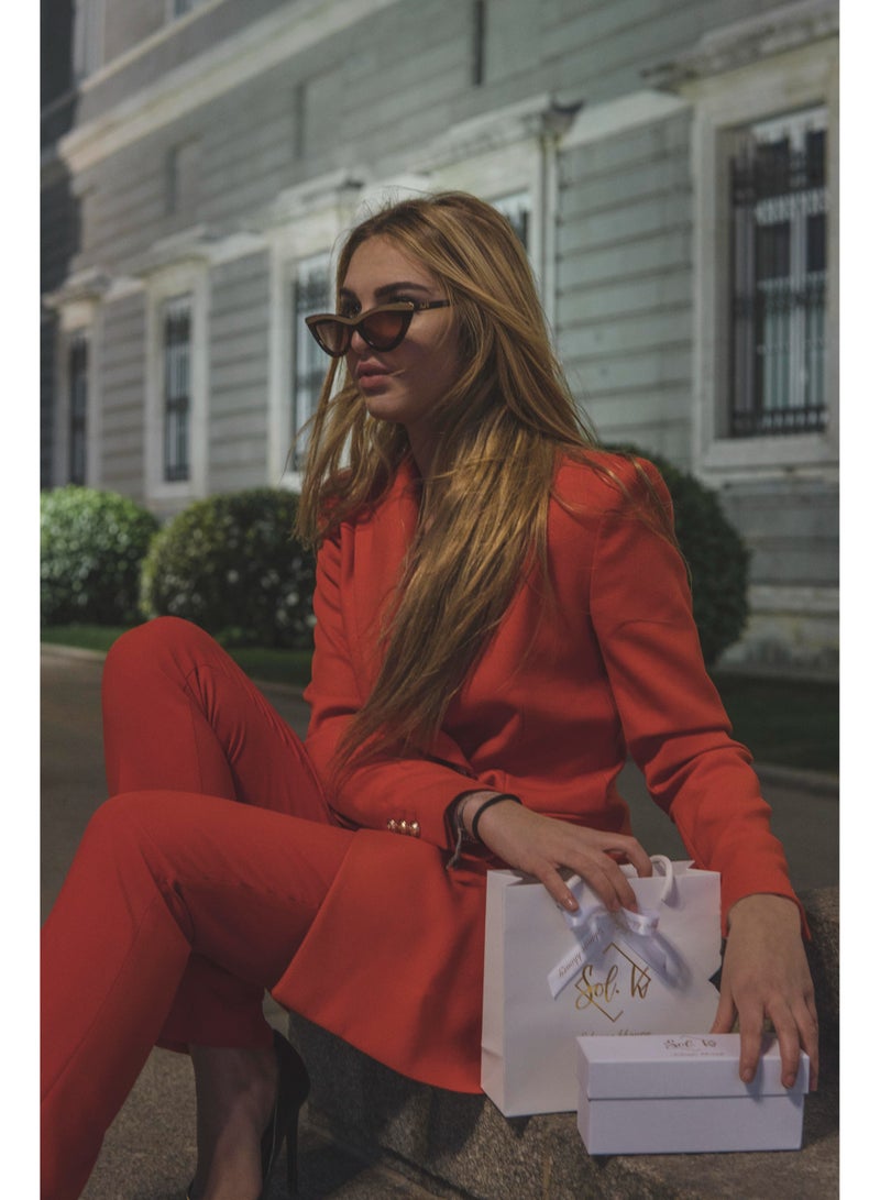 SOL.K Glow-K Sol.K Sunglasses - Gradient Brown CR-39 Lenses with Havana Brown Frame, Stainless Steel Detailing, Fashion Statement, UV400 Protection - Image 3