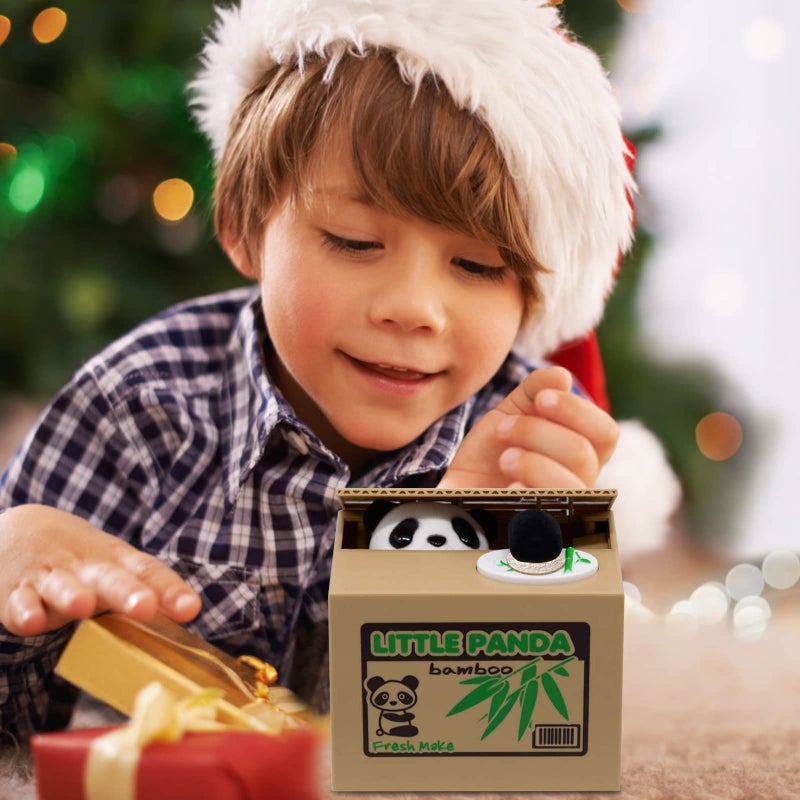 FREE BREATH Panda Stealing Money Bank, Mischief Panda Coin Bank, Cute Piggy Bank for Kids, Automatic Money Saving Piggy Bank for Boys, Girls,Great Gift for Children(Panda Version) - Image 5