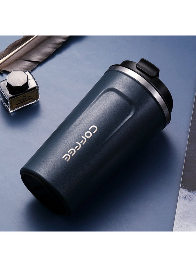 AROAQ Digital Display Stainless Steel Coffee Cup Thermal Mug Office Termica Cafe Copo Travel Insulated Bottle 510ml Blue - Image 2