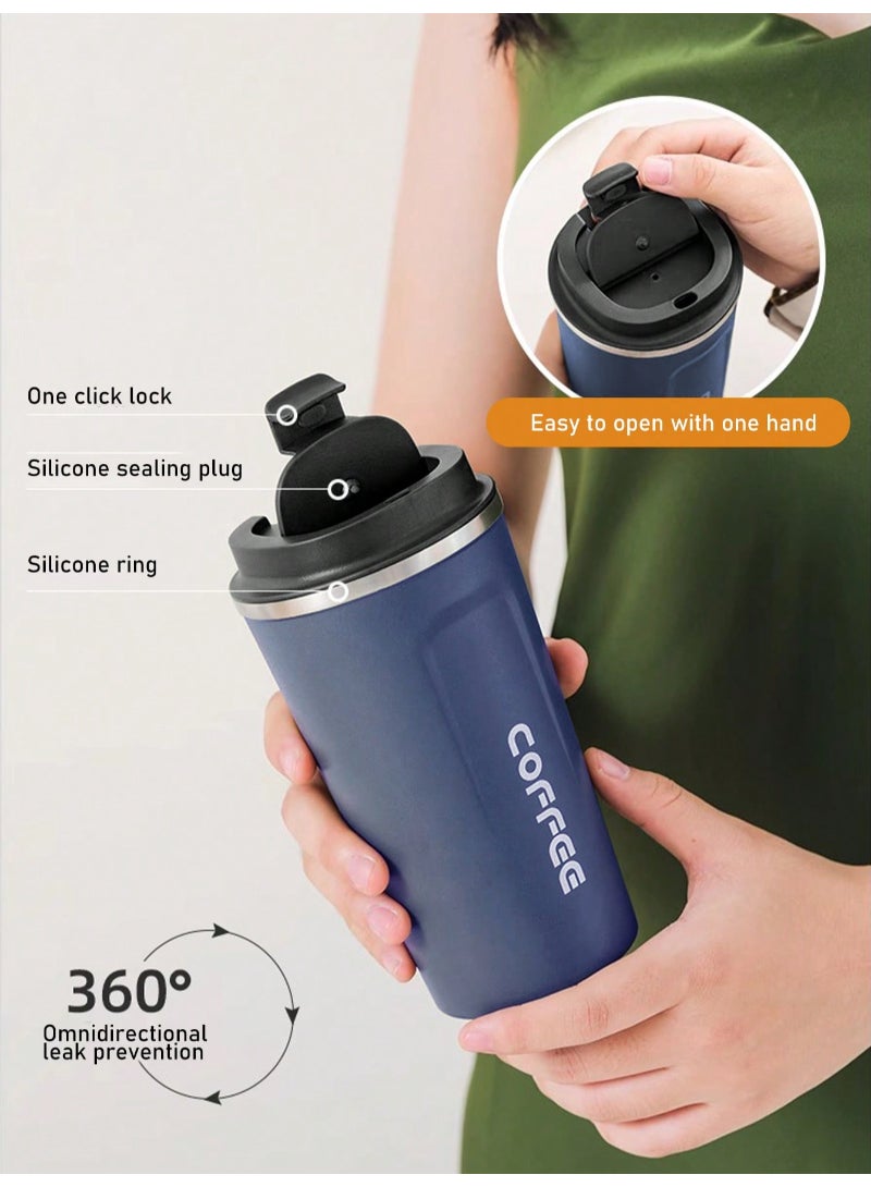 AROAQ Digital Display Stainless Steel Coffee Cup Thermal Mug Office Termica Cafe Copo Travel Insulated Bottle 510ml Blue - Image 4
