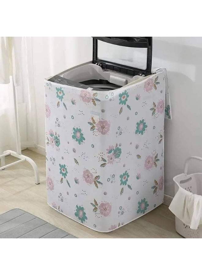 Automatic Washing Machine Cover, High-Quality Waterproof Protection Against Moisture and Dust, Washer Cover with Random Patterns and Colors, Washing Machine Mat, Automatic Washer Cover, Zanussi Automatic Cover, Waterproof Top-Loading Washer Cover, Plastic Washer Cover with Full Top Load Protection, Water and Dust Resistant Washing Machine Cover, 56×54×86 cm - Image 4