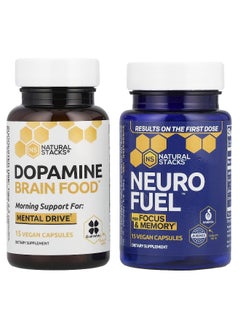 Natural Stacks Natural Stacks, Focus Stack, 2 Bottles, 15 Vegetarian Capsules Each  - Image 3