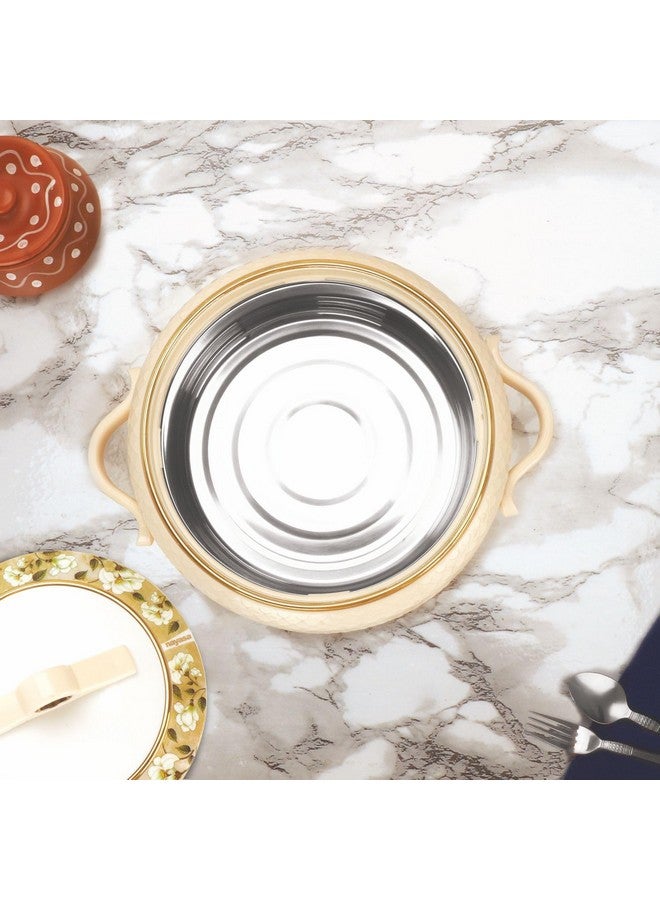 Nayasa Coral 1000 ml Insulated Inner Stainless Steel Casserole - Cream - Image 2