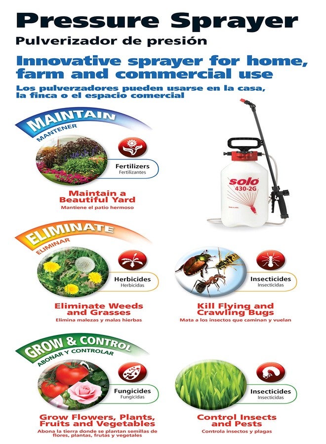 SOLO 430-2G Handheld Sprayer Farm & Landscape, 2-Gallon, White - Image 4