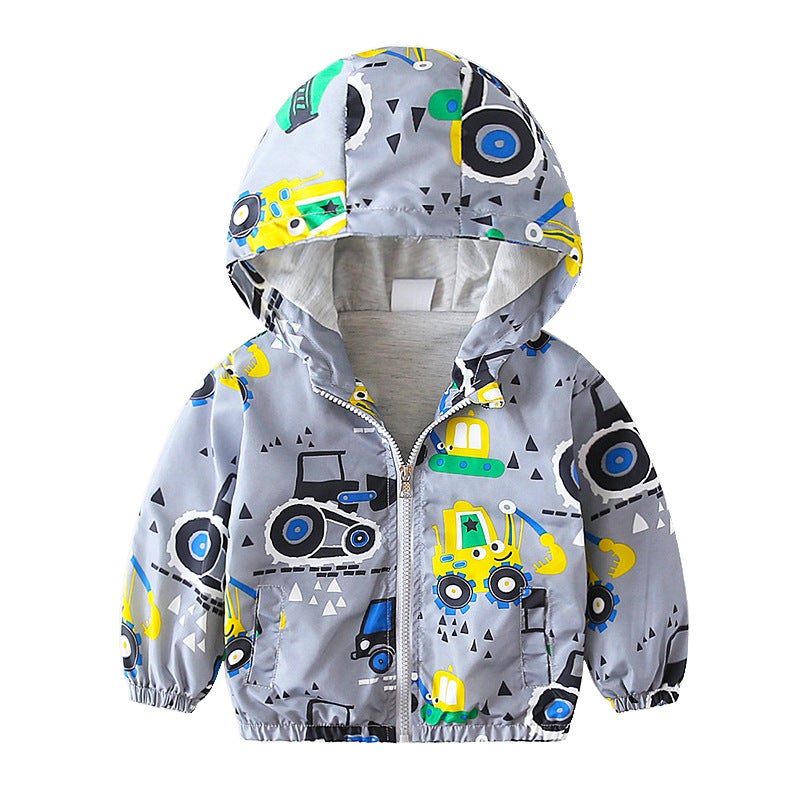New Boys' Coat Airplane Printed Baby Windbreaker Jacket Children'S Wear Jacket - Image 1