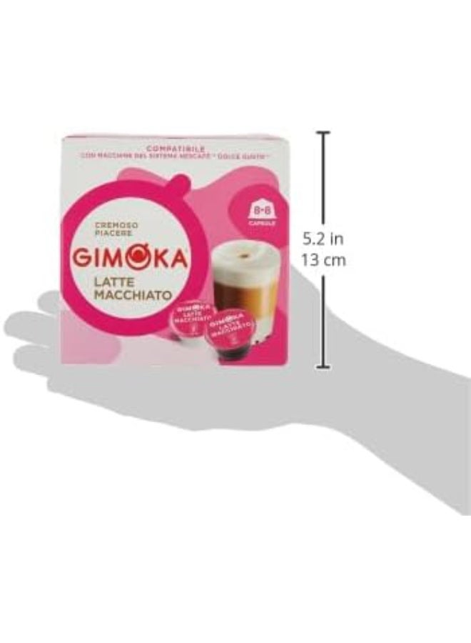 Gimoka Latte Macchiato Coffee Capsules for Dolce Gusto 16-Pieces - Image 2