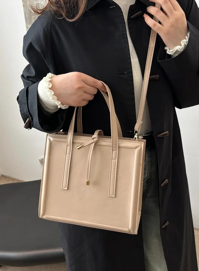 Take Two Khaki Shoulder Bag with Adjustable Strap