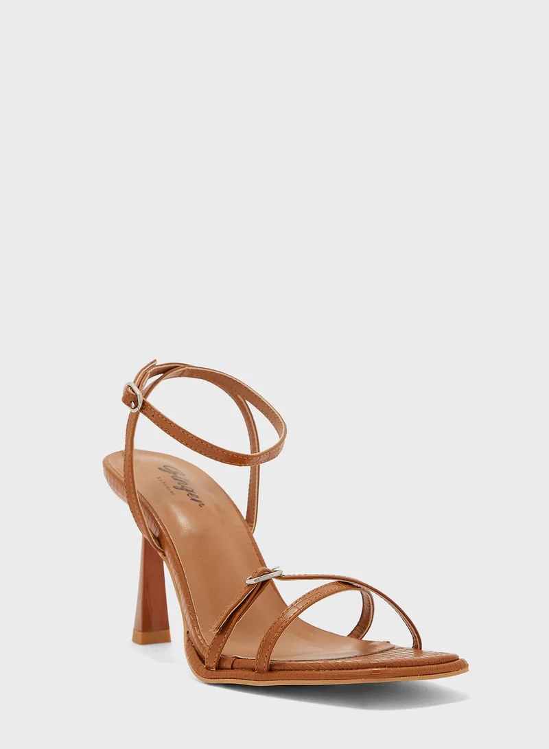 Ginger Crossover Strap High Heels Sandals