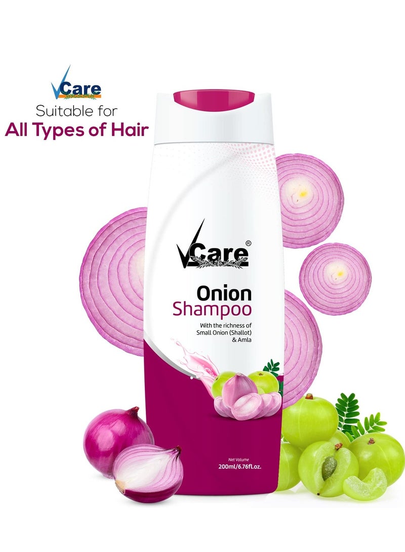 VCare Small Onion Shampoo for Hair Growth 200ml and Hair Fall Control Pack Of 3 - Image 3