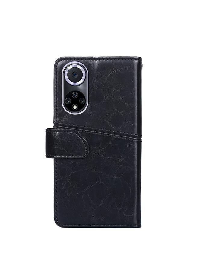 اس-توب جراب لهاتف Huawei nova 9، جراب هاتف جلدي قابل للطي بخياطة هندسية أفقية - Image 3