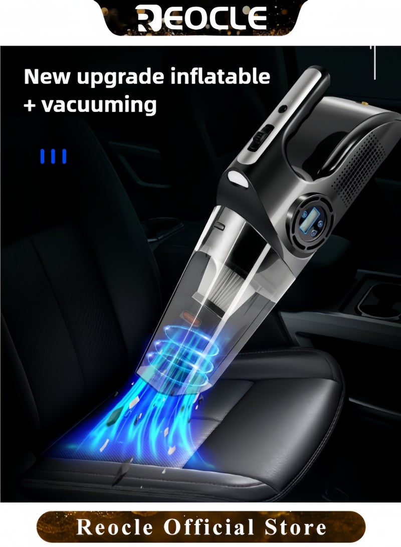 REOCLE Car Vacuum with Digital Display Portable Car Vacuum Cleaner High Power Rechargeable Hand Held Vacuum LED lighting Vacuum Cleaner for Car & Home & Office - Image 2