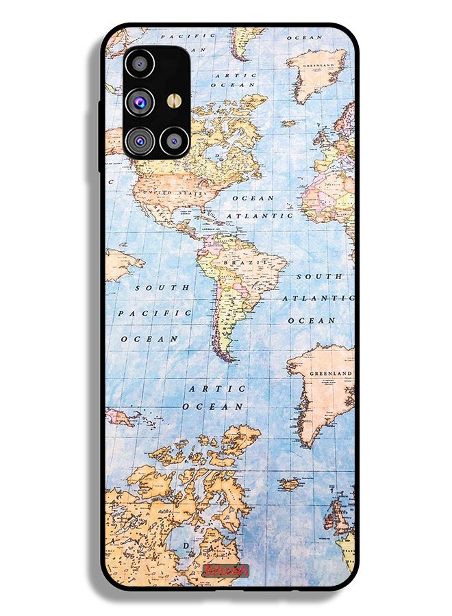 Tolwak Samsung Galaxy M31s Protective Case Cover World Map - Image 2