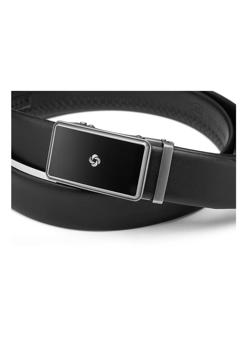 Samsonite Aamir II BIZ Plate AL Auto 02 Leather Belt, Black|Stylish|Premium Quality|Automatic Buckle|Hole Free Belt - Image 5