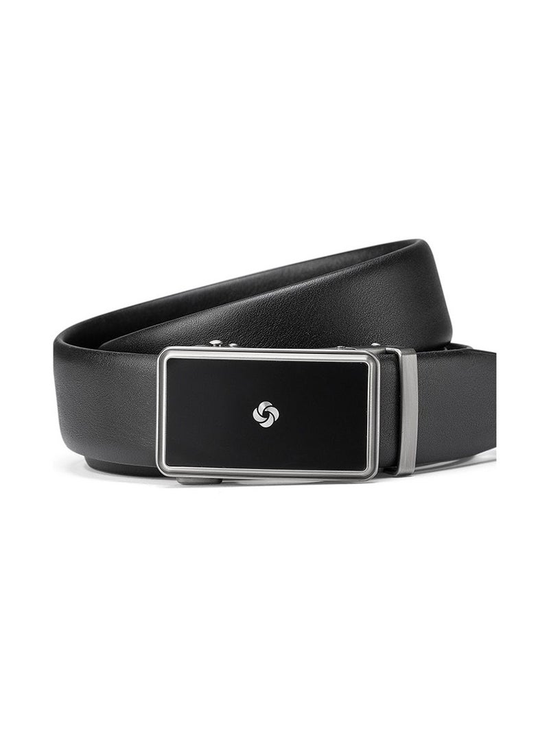 Samsonite Aamir II BIZ Plate AL Auto 02 Leather Belt, Black|Stylish|Premium Quality|Automatic Buckle|Hole Free Belt - Image 2