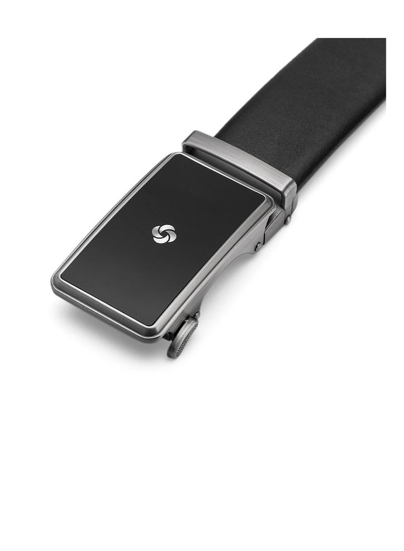 Samsonite Aamir II BIZ Plate AL Auto 02 Leather Belt, Black|Stylish|Premium Quality|Automatic Buckle|Hole Free Belt - Image 4