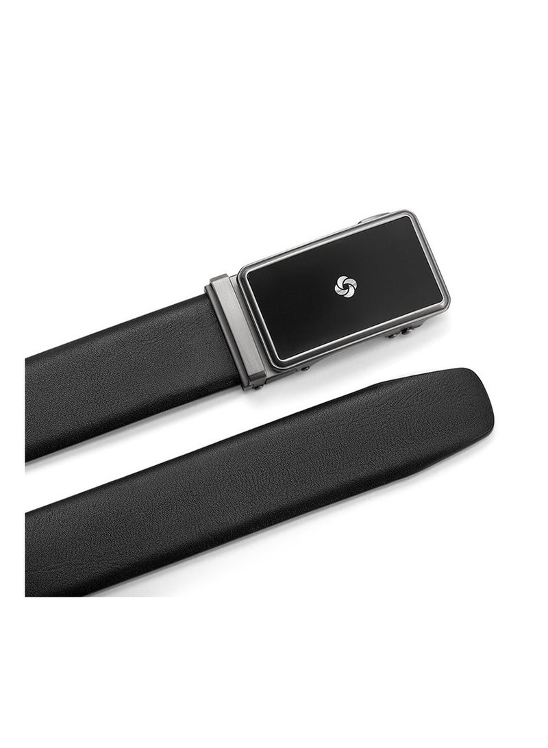 Samsonite Aamir II BIZ Plate AL Auto 02 Leather Belt, Black|Stylish|Premium Quality|Automatic Buckle|Hole Free Belt - Image 3