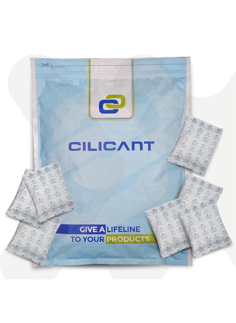 CILICAnT - CILICAnT 10 Gram 100 Pcs White Silica Gel Desiccant Packets for Moisture Absorption in Electronics Tools Product Storage and More 10 Gram X 100 Pcs 1 Kg - Image 1