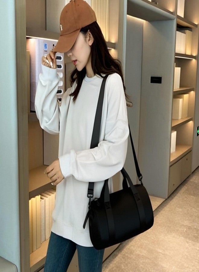 W WINTMING حقيبة رياضية صغيرة للنساء، حقيبة سفر صغيرة، حقيبة حمل رياضية صغيرة، حقيبة رياضية لليوجا والسباحة والرقص، أسود، صغير، حقيبة سفر رياضية - Image 2