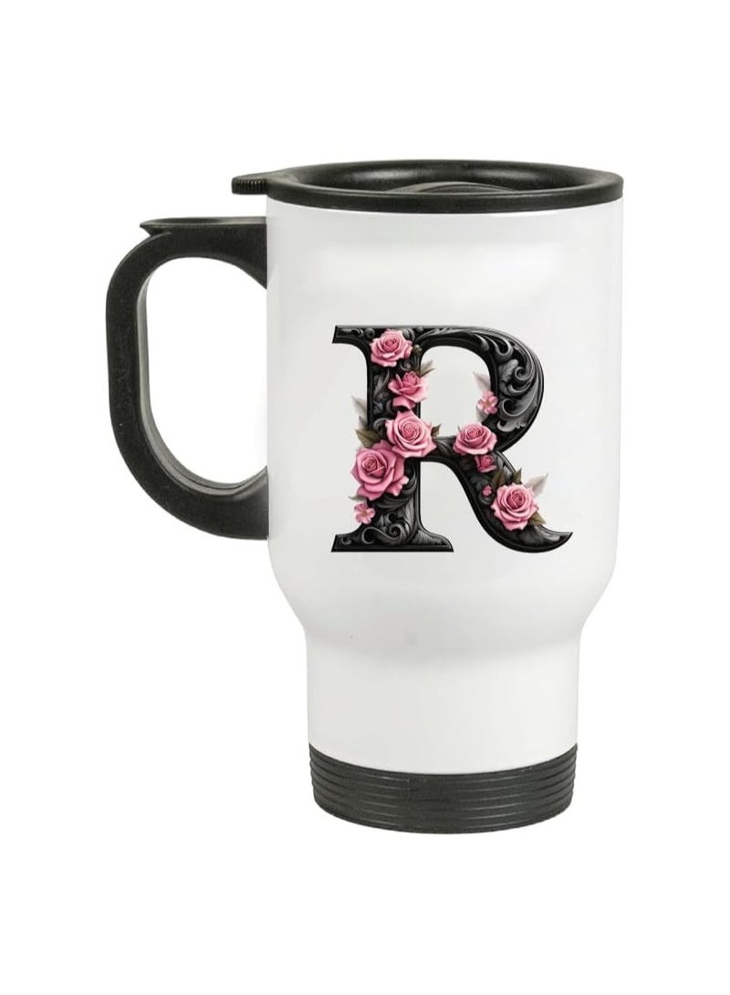 PRINTSHOP4ME Initial Letter Monogram Printed Travel Mug-Coffee-Tea Or Hot And Cold Drinks Dishwasher Safe-Perfect For Coffee And Tea Lovers - Image 1
