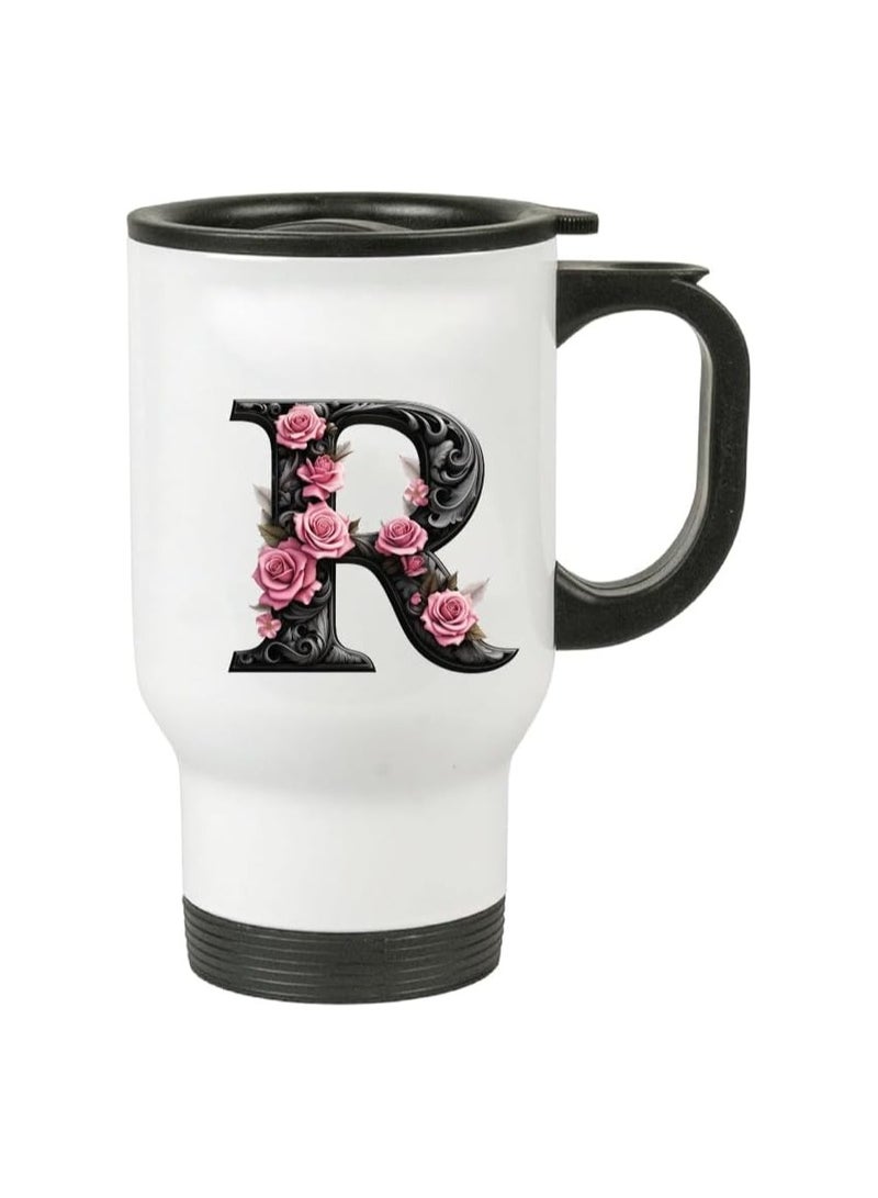 PRINTSHOP4ME Initial Letter Monogram Printed Travel Mug-Coffee-Tea Or Hot And Cold Drinks Dishwasher Safe-Perfect For Coffee And Tea Lovers - Image 2