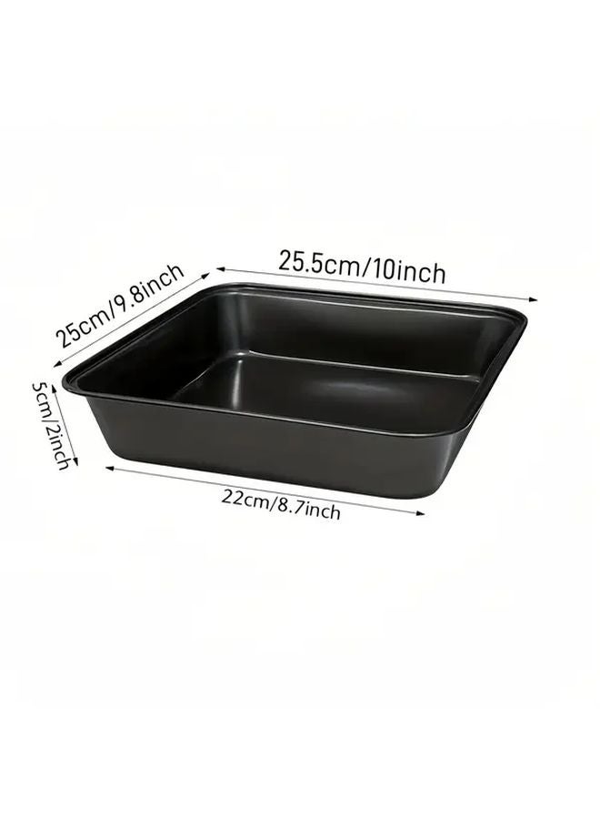 Medium Square Cake Baking Pan Non Stick Black Even Heating Durable Easy Clean - Image 1