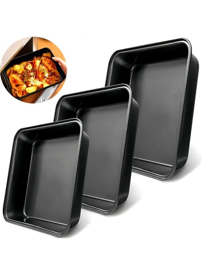 Medium Square Cake Baking Pan Non Stick Black Even Heating Durable Easy Clean - Image 2