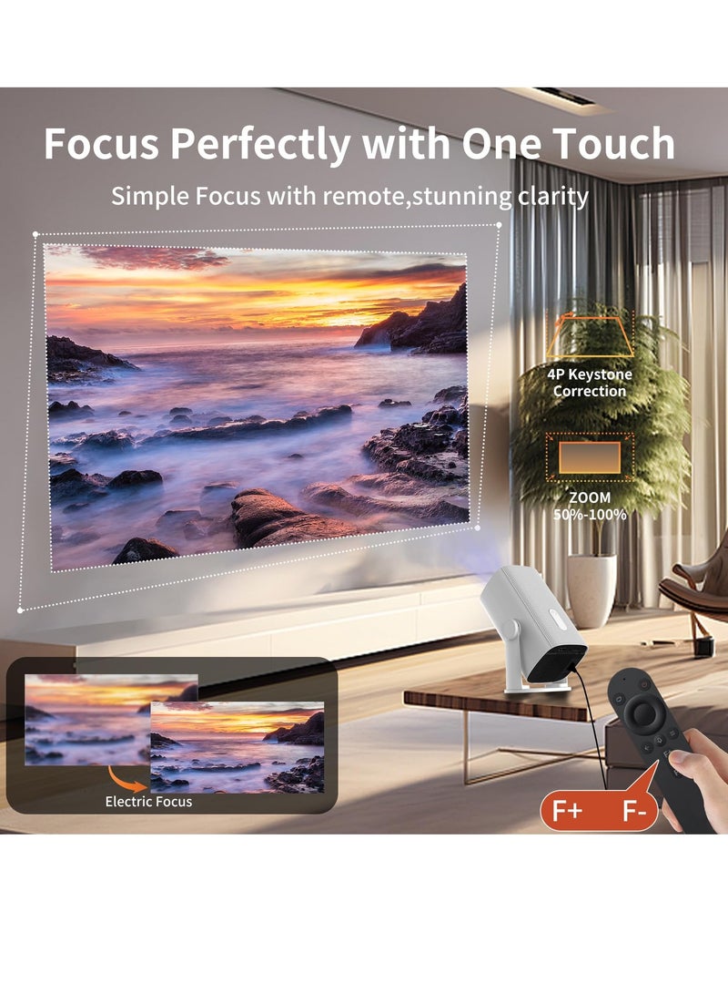 ET-LIFE Mini Projector [Android 11.0/Electric focus] with WiFi 6 and BT 5.3,320 AnSI Lumen Movie Projector,Full HD 1080P Supported Video Projector,home theater  - Image 5
