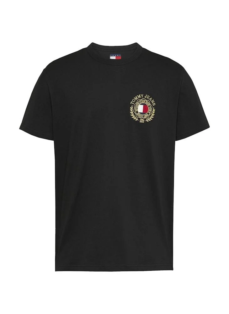 تومي جينز Logo Print  Crew Neck T-Shirt