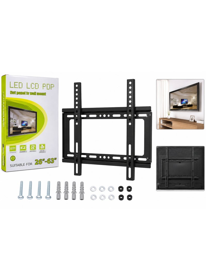 Heavy-Duty Fixed VESA Compatible TV Wall Mount Bracket for 26-63 Inch LCD/LED TVs - Image 3