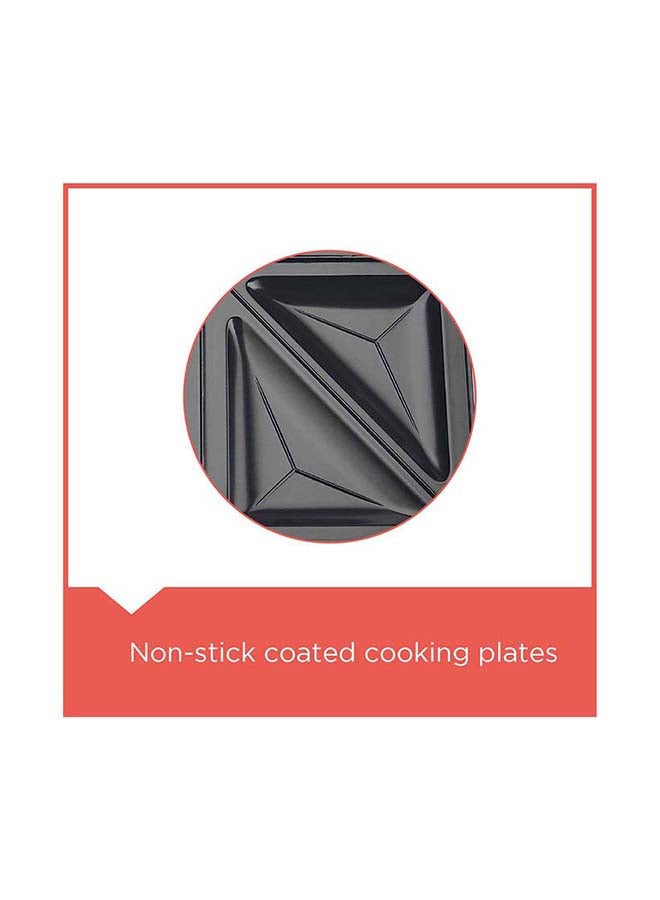 BLACK+DECKER Sandwich Maker with Removable Grill Plate 2 Slot 2 Slices 750 W TS2080-B5 Black - Image 4