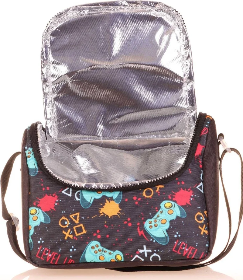 كاوكو Kids Thermal Insulated Boy's Black Game Console Lunch Box