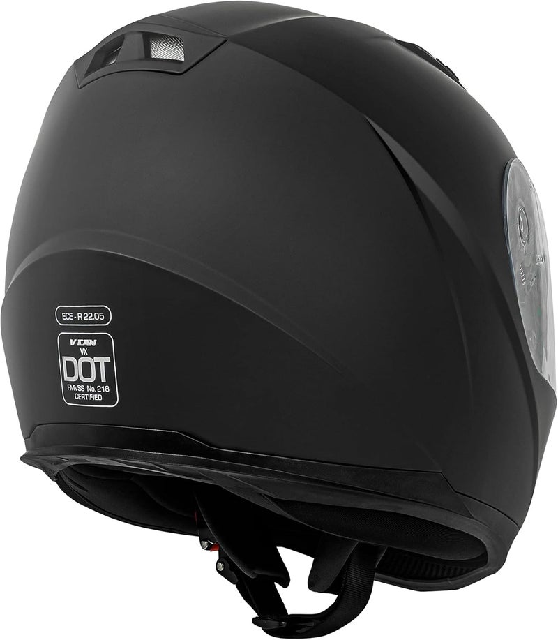 VCAN VX Lightweight Full Face Motorcycle Helmet with Extra Tinted Visor - Image 4