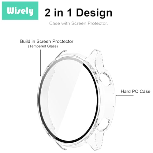 Wisely Shine Protective Slim Bumper Tempered Glass Case Cover Compatible with OnePlus Watch 2R, Crystal Clear - Image 5