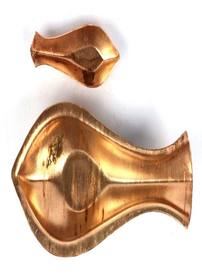 ASHIRWAD Pure Copper Kosha Kushi (Double Spoon) for Puja Rituals, Bengali Hindu Religious Product (6 inches) - Image 1