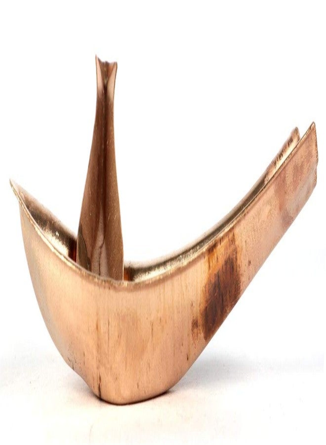 ASHIRWAD Pure Copper Kosha Kushi (Double Spoon) for Puja Rituals, Bengali Hindu Religious Product (6 inches) - Image 5