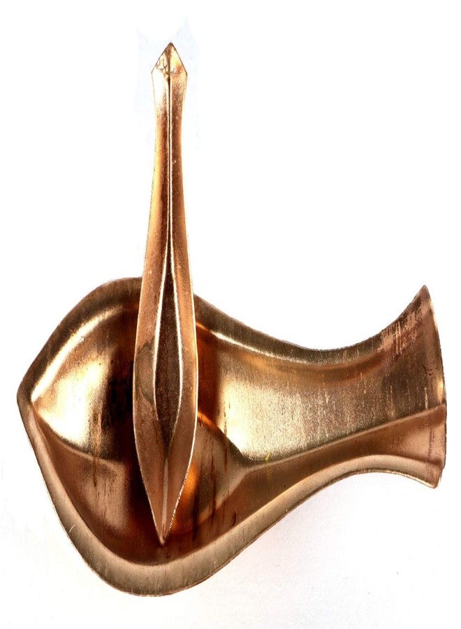 ASHIRWAD Pure Copper Kosha Kushi (Double Spoon) for Puja Rituals, Bengali Hindu Religious Product (6 inches) - Image 2