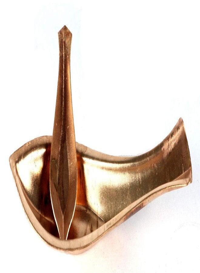 ASHIRWAD Pure Copper Kosha Kushi (Double Spoon) for Puja Rituals, Bengali Hindu Religious Product (6 inches) - Image 4