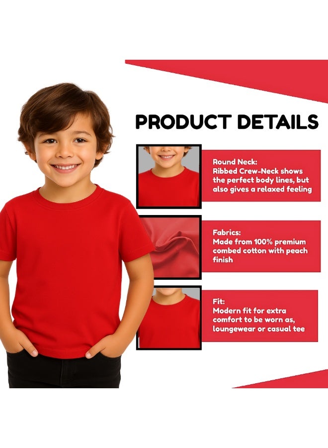 NENOUSH Kids Unisex T-Shirt For Boys & Girls | Soft Cotton Half Sleeve Tee | Comfortable Round Neck Everyday Wear | Casual Outfit For School,Play - Image 4