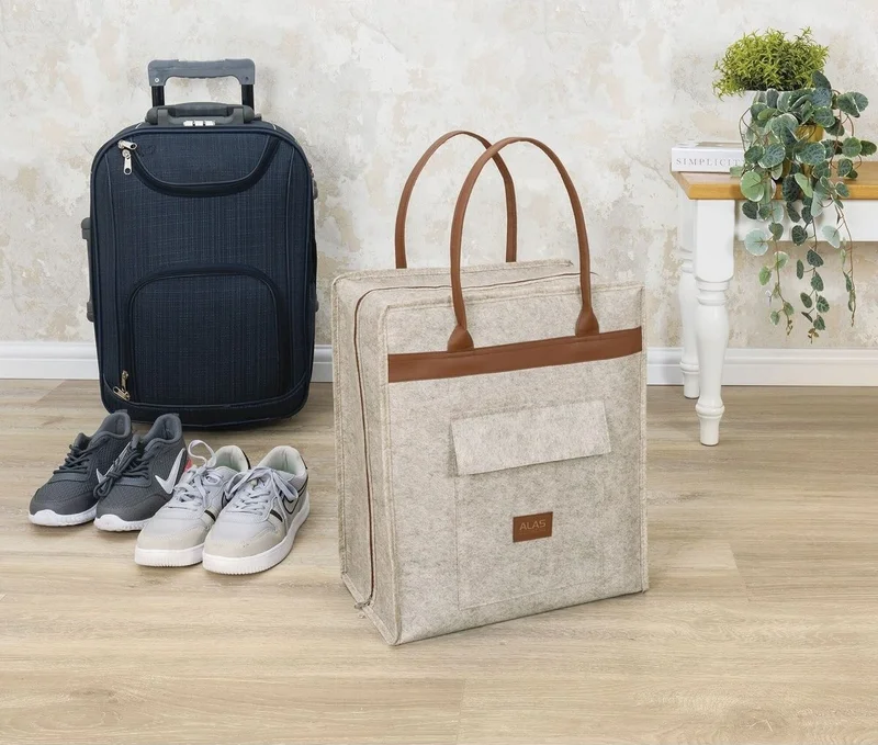 مور بيبي Purple Baby Leather 6-Piece Suitcase Organizer Shoe Storage Set Brown 7 Pieces