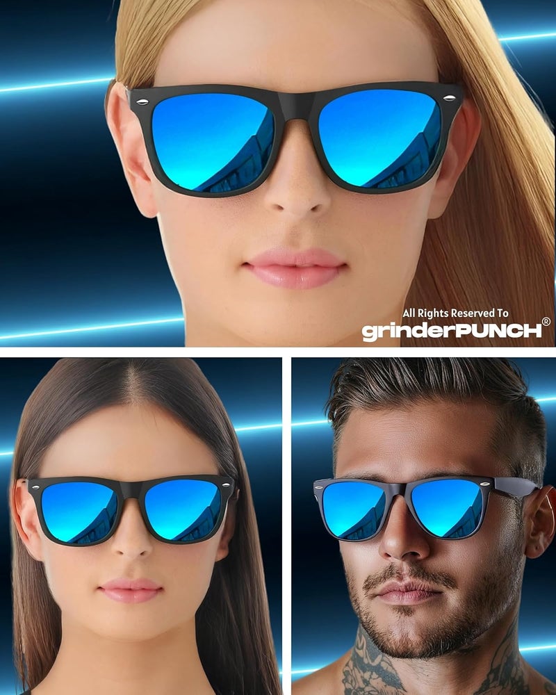 نظارات شمسية مستقطبة فائقة الظلام من grinderPUNCH للرجال والنساء، نظارات شمسية رجعية عصرية للقيادة مع حماية من الأشعة فوق البنفسجية - Image 2