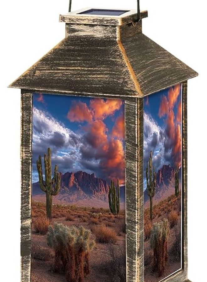 فانوس شمسي خارجي مقاوم للماء، ضوء معلق 13.5 بوصة H للحديقة والشرفة والتخييم - Image 1