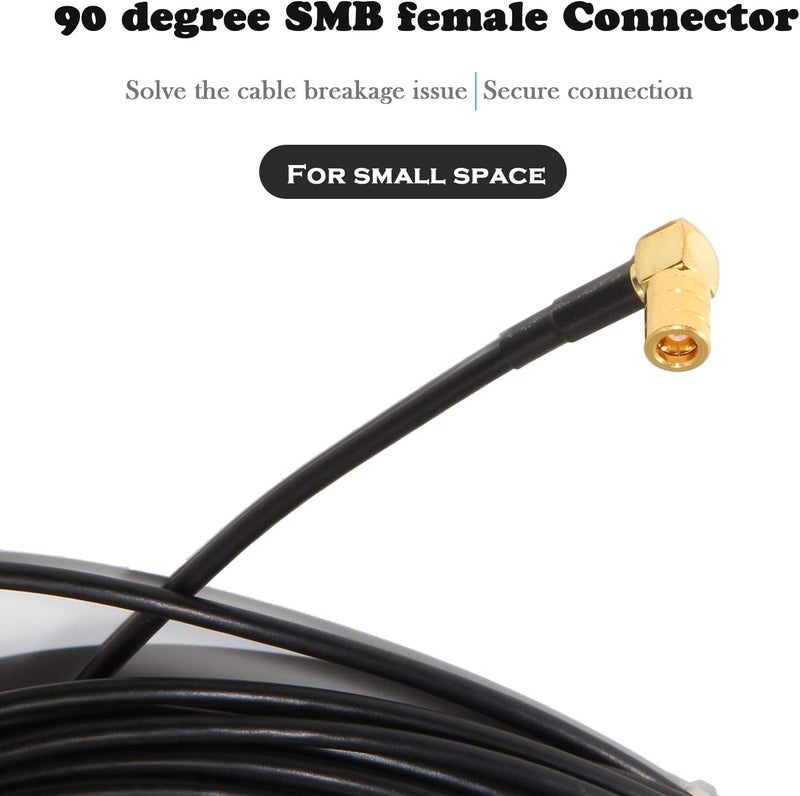 Anina 23 Feet XM Antenna Extension Cable for Satellite Sirius XM Radio-Right Angle SMB Male to SMB Female Radio Stereo Receiver Tuner - Image 5