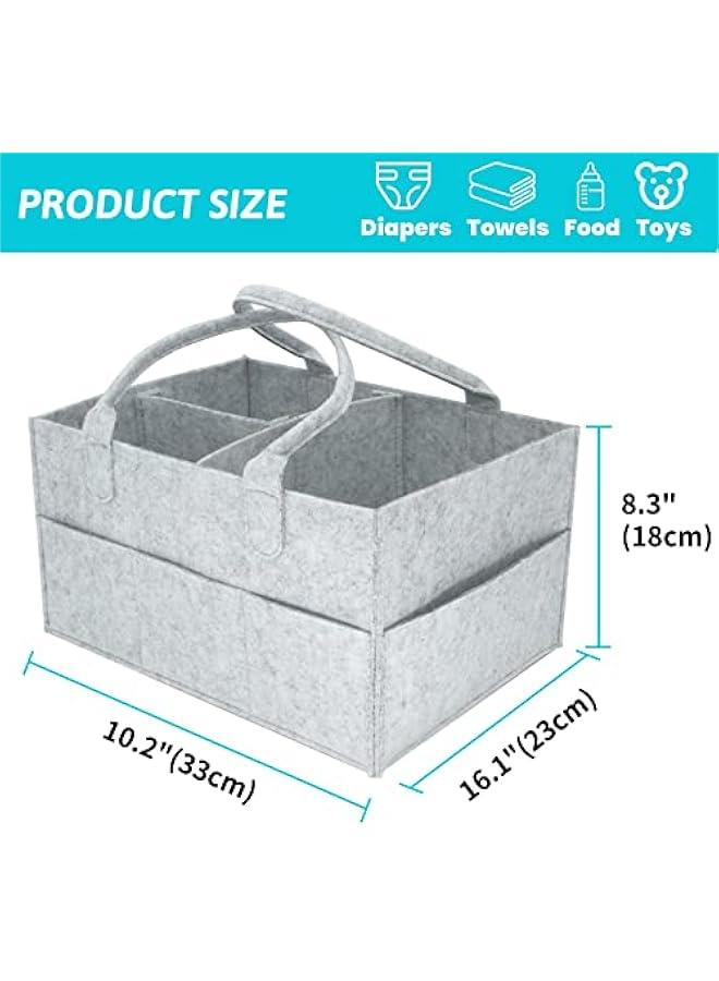Gonice Baby Diaper Caddy Organizer Tote Bag - Nursery Storage Bin For Changing Table Portable Car Travel Organizer  - Image 2