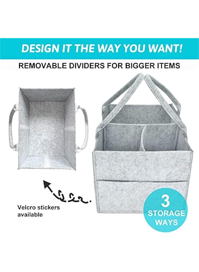 Gonice Baby Diaper Caddy Organizer Tote Bag - Nursery Storage Bin For Changing Table Portable Car Travel Organizer  - Image 4