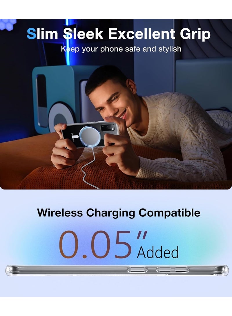 for Samsung Galaxy S21 Ultra Case Clear [Compatible with Magsafe] [Strong Magnet] [Non-Yellowing] Magnetic Slim Thin Bumper Phone Cover, Lightweight, and Durable Clear - Image 4